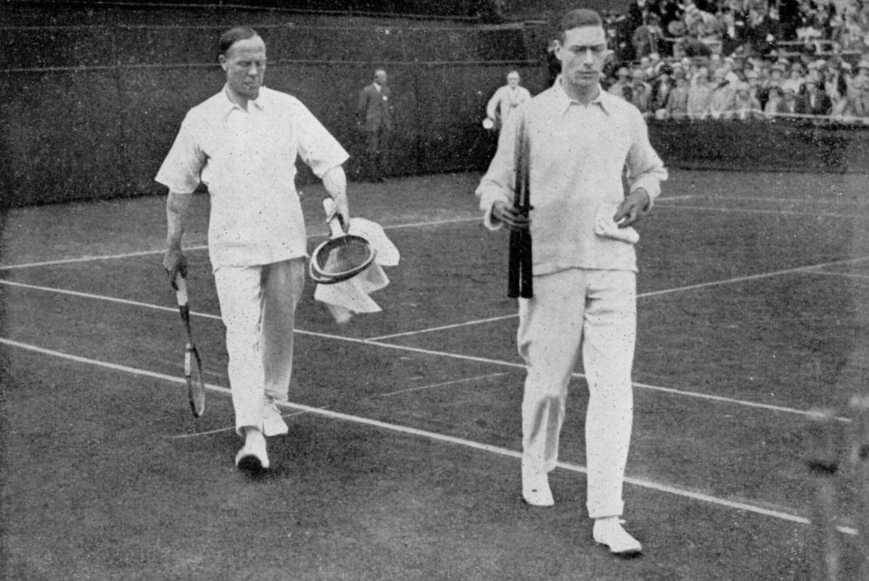 Yorkin herttua ja hänen kaksinpelikumppaninsa siiven komentaja Sir Louis Greig, Wimbledon 1926 tekijältä London News Agency
