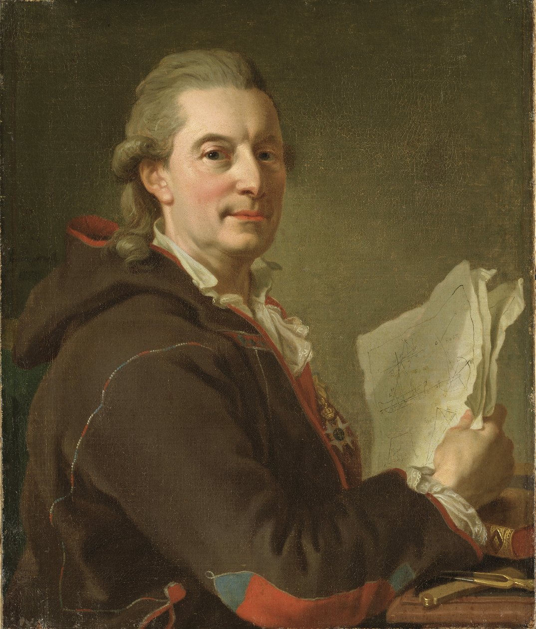 Frederic Henry de Chapman, suedois - Muotokuva Fredrik Henrik af Chapmanista (1721-1808), Pasch, Lorenz, nuorempi (1733-1805). Öljy kankaalle tekijältä Lorens the Younger Pasch