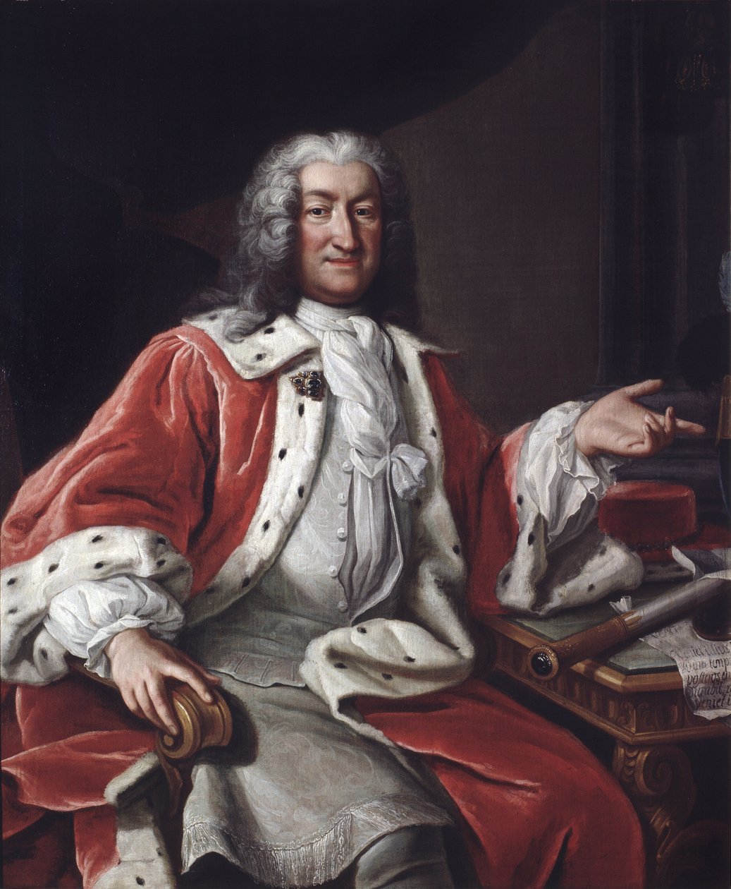 Kreivi Arvid Horn, ruotsalainen sotilas, poliitikko, diplomaatti ja Salaneuvoston kansliakunnan puheenjohtaja - Kreivi Arvid Hornin (1664-1742) muotokuva, Pasch, Lorenz, vanhempi (1702-1766). Öljy kankaalle. Koko: 131x110 cm. Tukholman kansallismuseo tekijältä Lorentz the elder Pasch