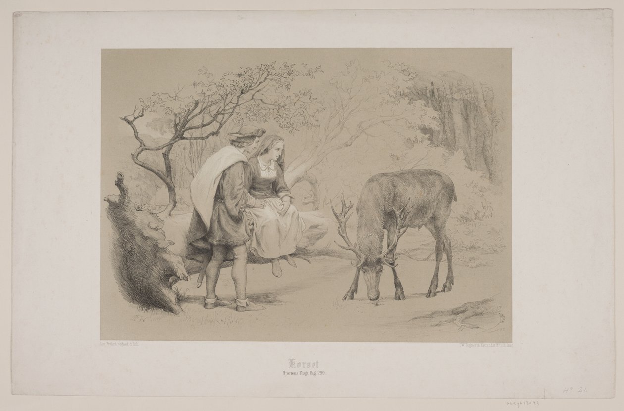 Risti, s. 299, kuvitus Christian Wintherin teokseen "Flight of the Deer" tekijältä Lorenz Frølich