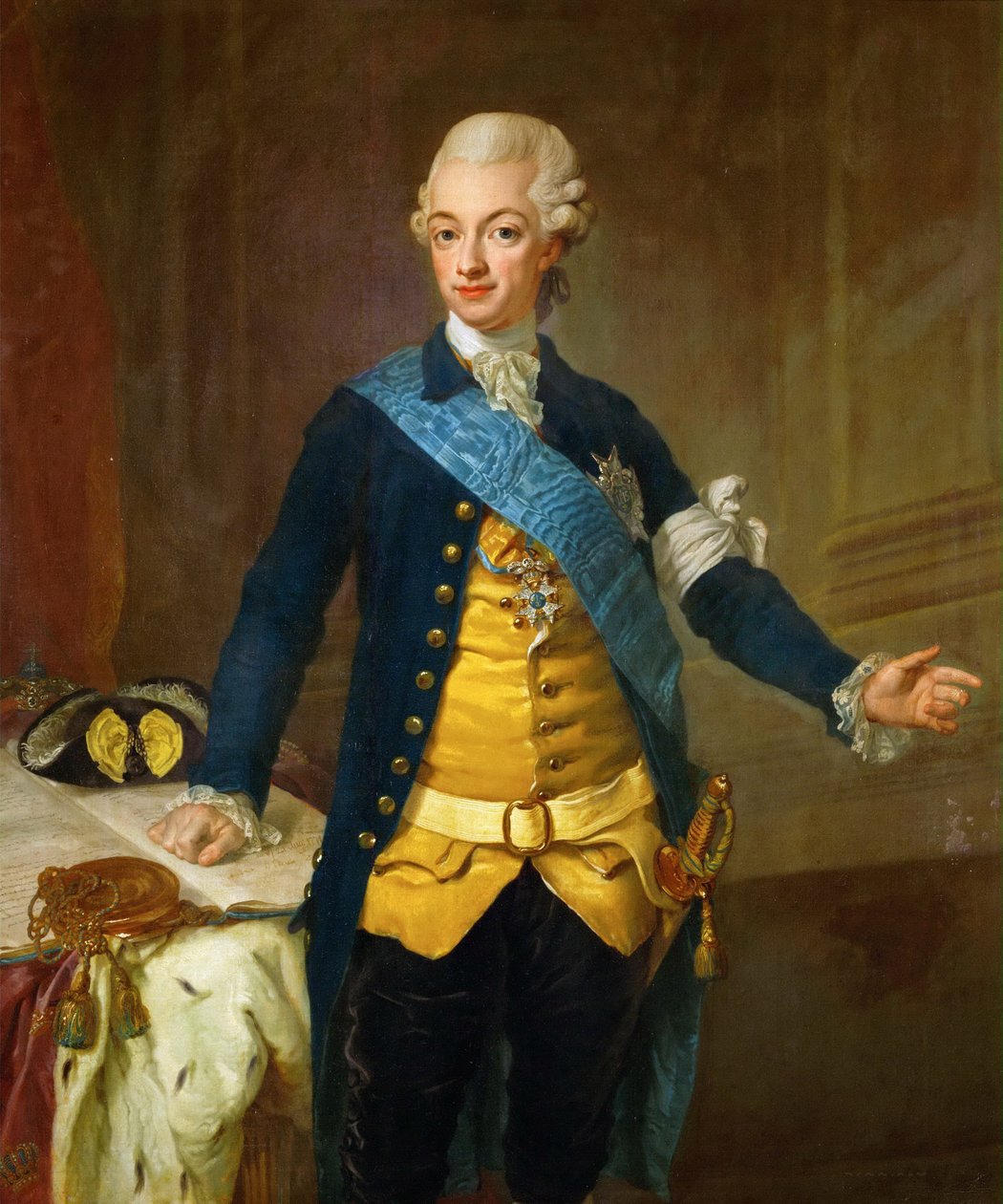 Kustaa III:n muotokuva Ruotsista, 1771 tekijältä Lorenz II Pasch