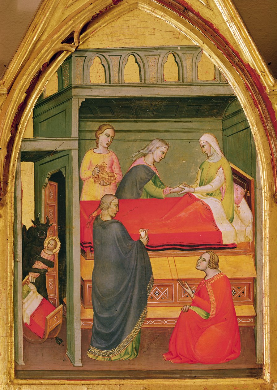 Pyhän Bartolomeuksen syntymä (tempera paneelissa) tekijältä Lorenzo di Niccolò