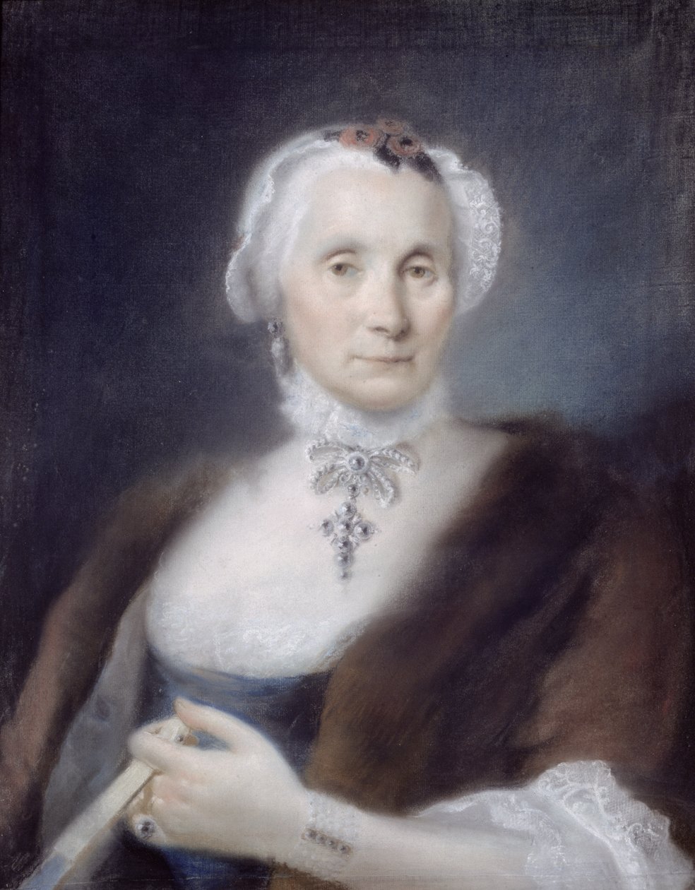 Taiteilijan äidin Cecilia Guardin muotokuva, 1757 (pastelli) tekijältä Lorenzo Baldissera Tiepolo