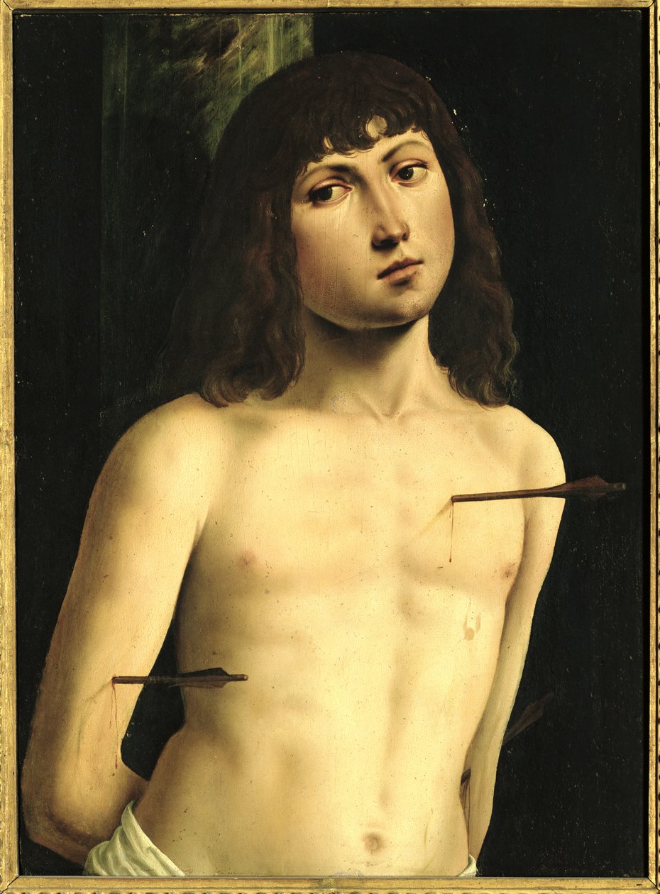 Saint Sebastian, noin 1490-luku (tempera taulussa) tekijältä Lorenzo Costa