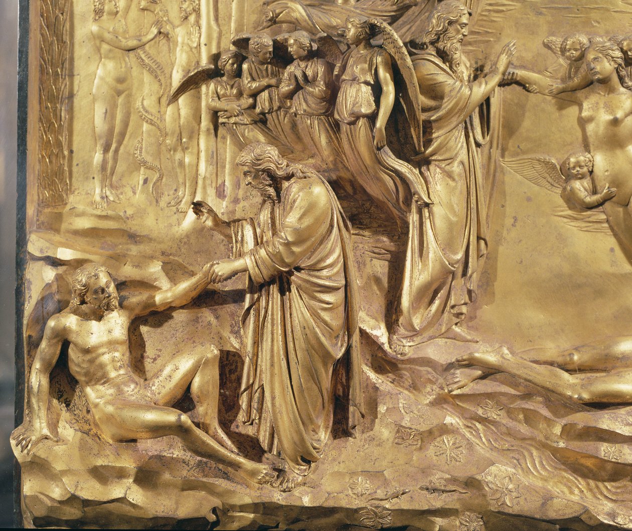 Ihmisen luominen, Paratiisin ovet, 1425-52 (kullattu pronssi) tekijältä Lorenzo Ghiberti