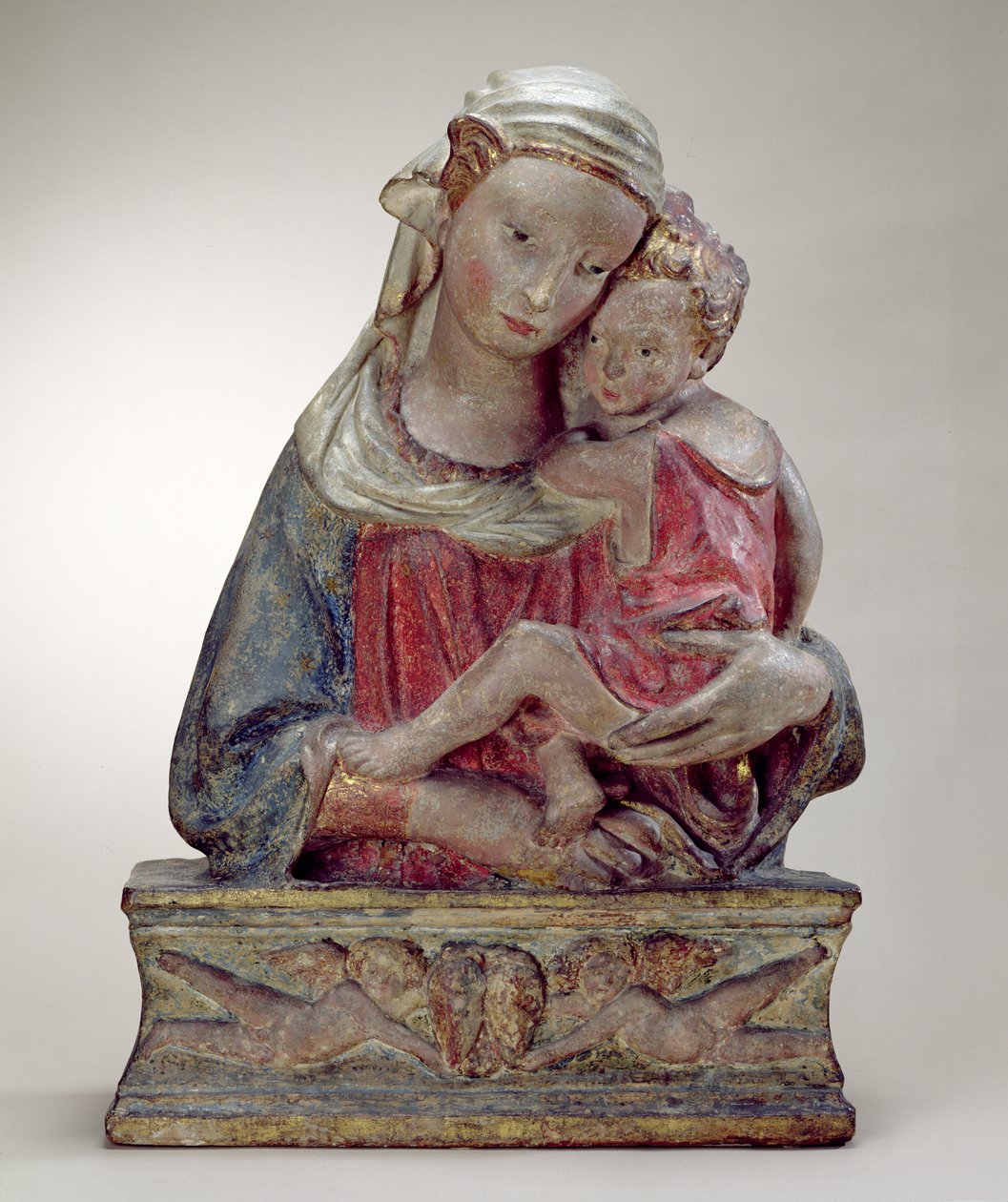 Madonna ja lapsi (maalattu terrakotta) tekijältä Lorenzo Ghiberti