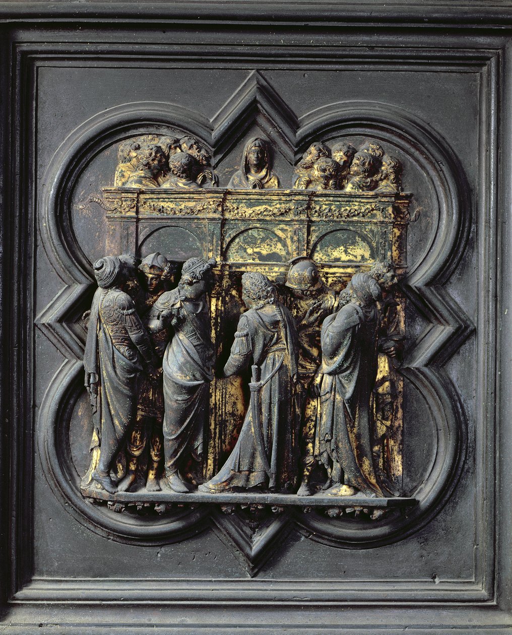 Helluntai, San Giovannin kastekirkon pohjoisovien kahdeskymmenes paneeli, 1403-24 (pronssi). tekijältä Lorenzo Ghiberti