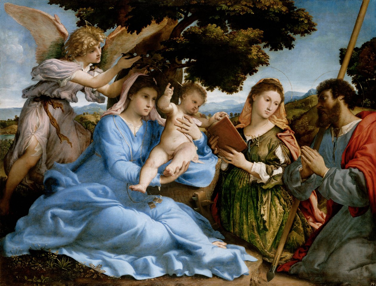 Madonna ja lapsi pyhien Catherinen ja Thomasin kanssa (sacra conversazione) tekijältä Lorenzo Lotto