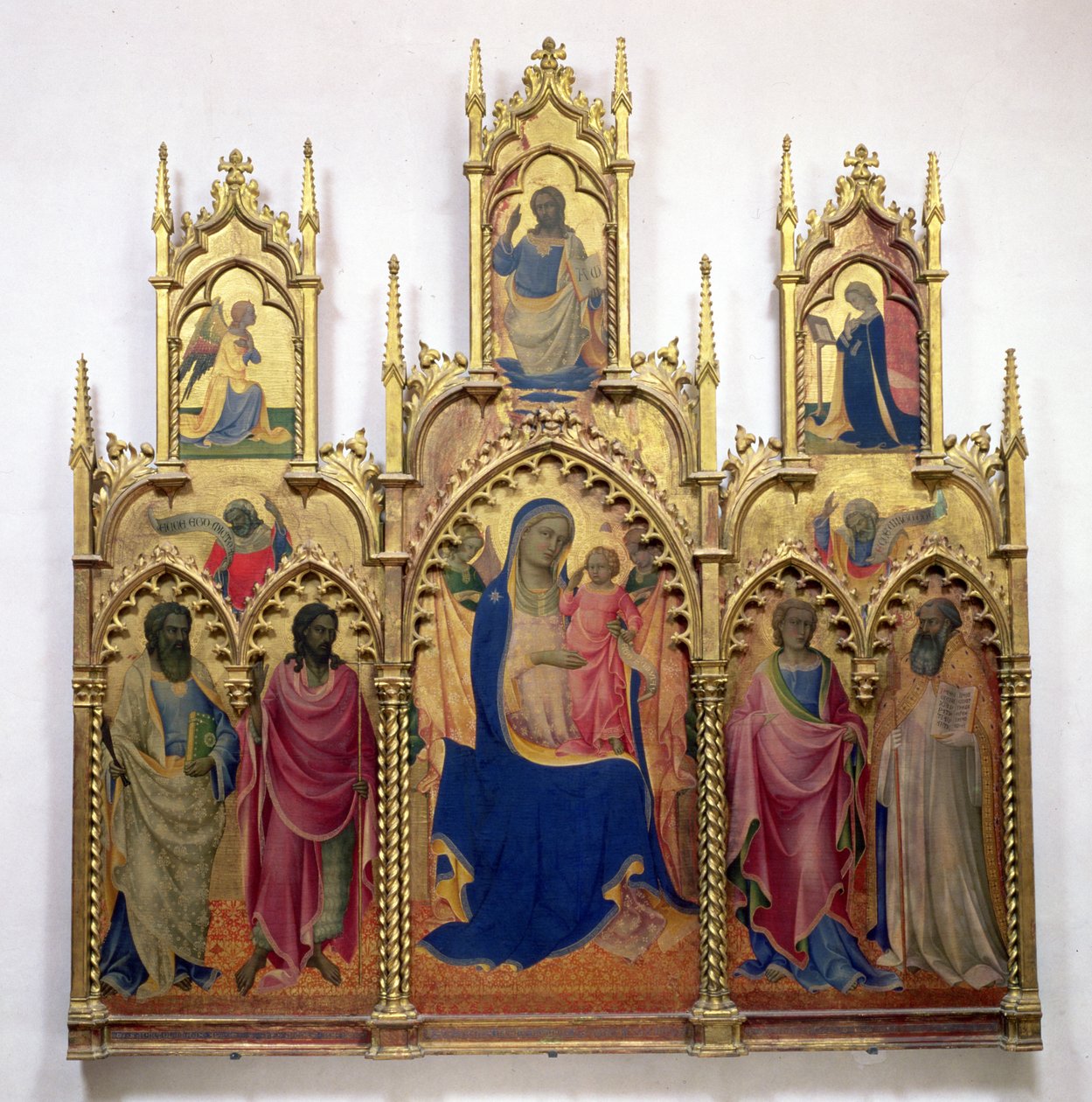 Madonna ja lapsi pyhimysten kanssa (tempera paneelille) tekijältä Lorenzo Monaco