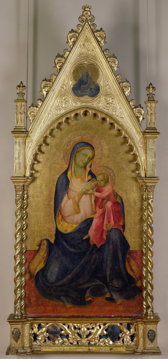 Neitsyt ja lapsi (tempera paneelissa) tekijältä Lorenzo Monaco