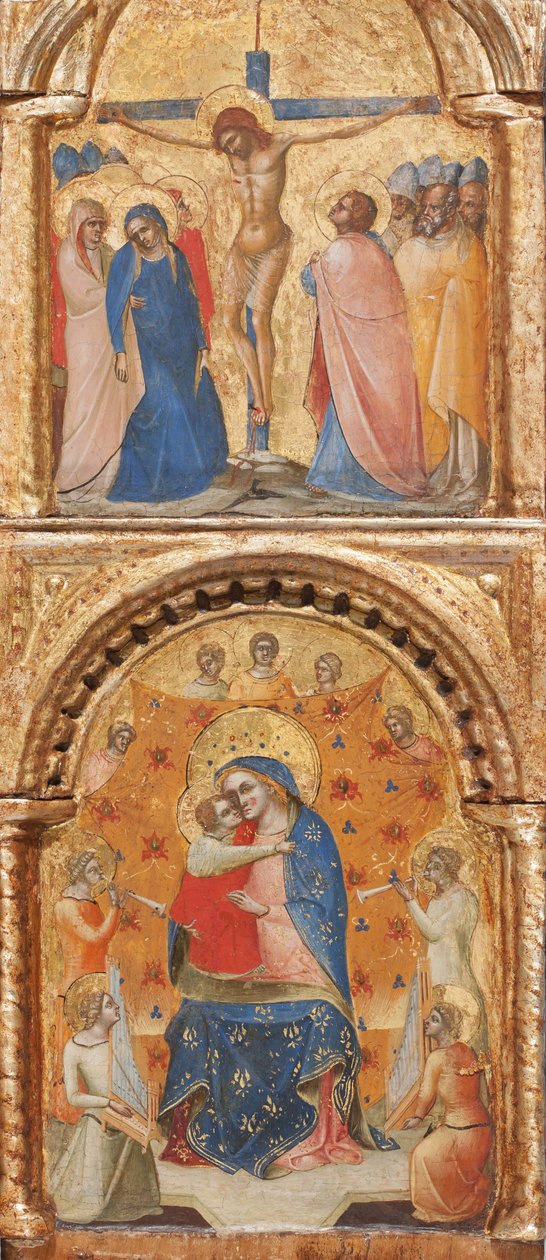 Yksityiskohta Madonna ja lapsi enkelien kanssa, ristiinnaulitseminen ja kaksitoista apostolia tai pyhää, n. 1360 (tempera paneelissa) tekijältä Lorenzo Veneziano