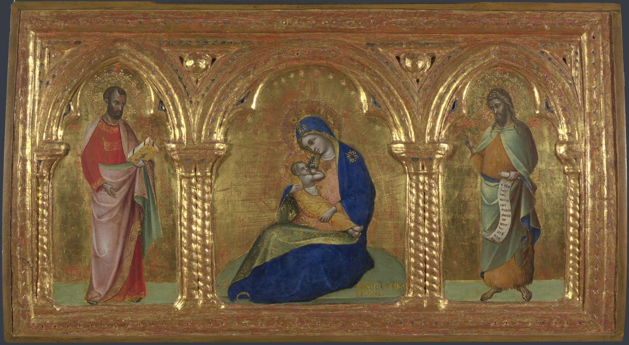 Madonna of nöyryys pyhien Markuksen ja Johanneksen kanssa tekijältä Lorenzo Veneziano
