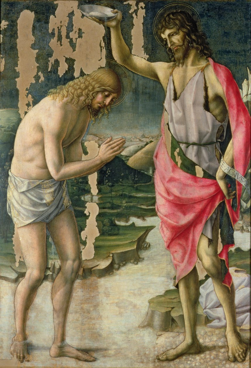 Kristuksen kaste (tempera paneelissa) tekijältä Lorenzo d Alessandro da Severino II