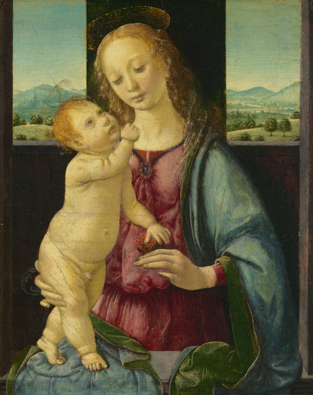 Madonna ja lapsi granaattiomenan kanssa, 1475-80 tekijältä Lorenzo di Credi