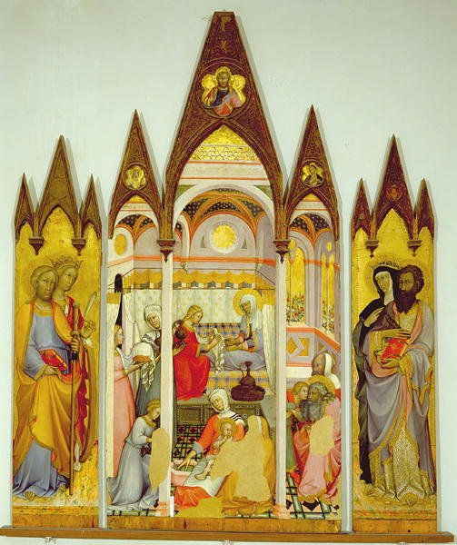 Paneeli Santa Maria della Scalan pyhäinjäännöksen ovesta, joka kuvaa kohtauksia Kristuksen kärsimyksestä (tempera paneelissa) tekijältä Lorenzo di Pietro Vecchietta