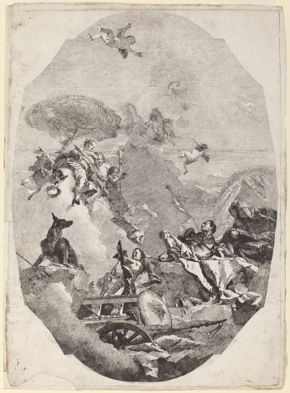 Marsin voitto tekijältä Lorenzo Baldissera Tiepolo after Giovanni Battista Tiepolo