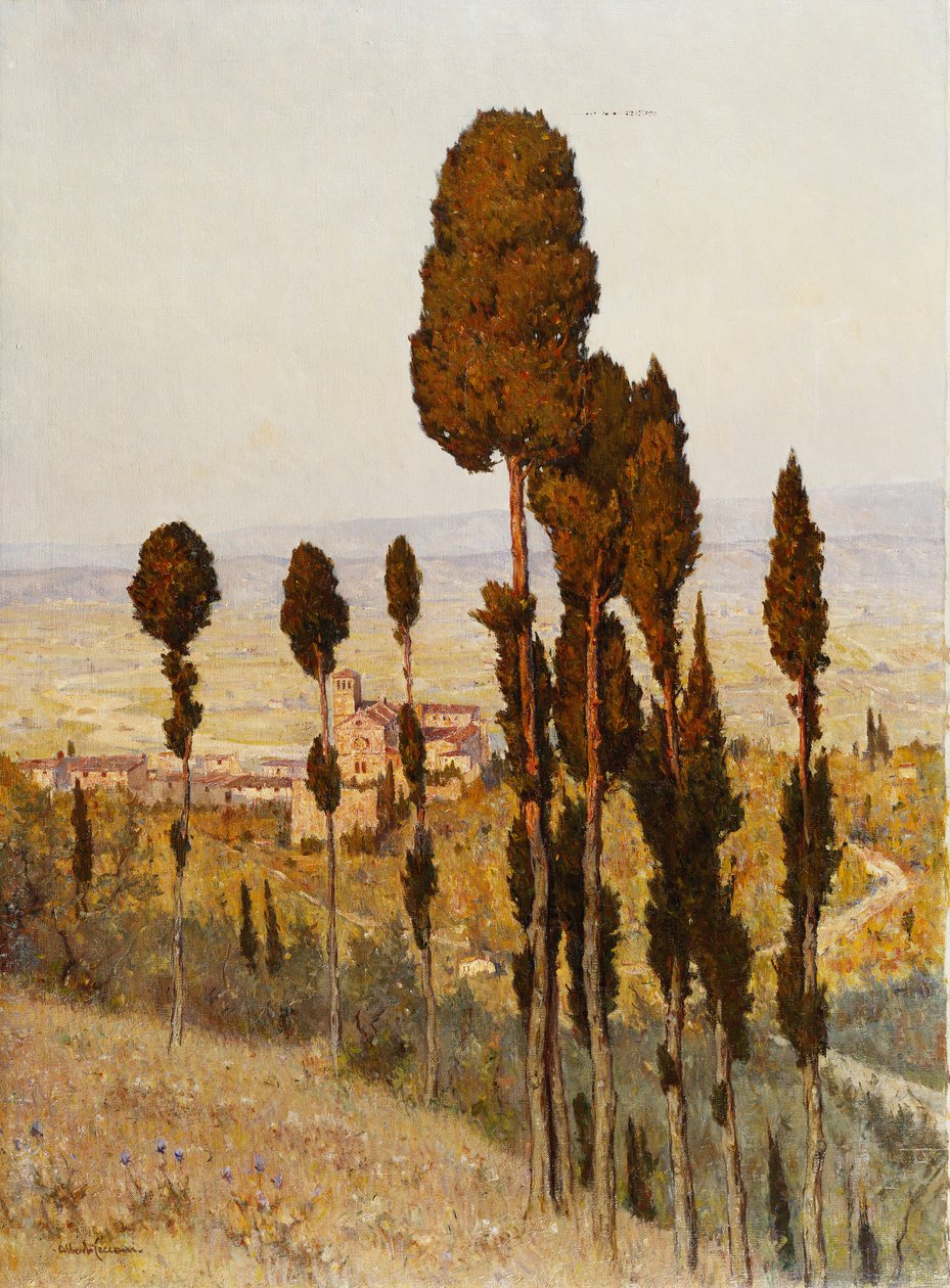 San Francesco, Assisi (öljy kankaalle) tekijältä Lorenzo Cecconi