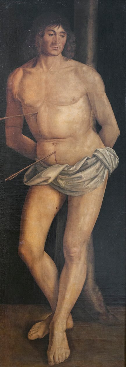 St Sebastian, post 1490 (tempera kankaalle) tekijältä Lorenzo Costa