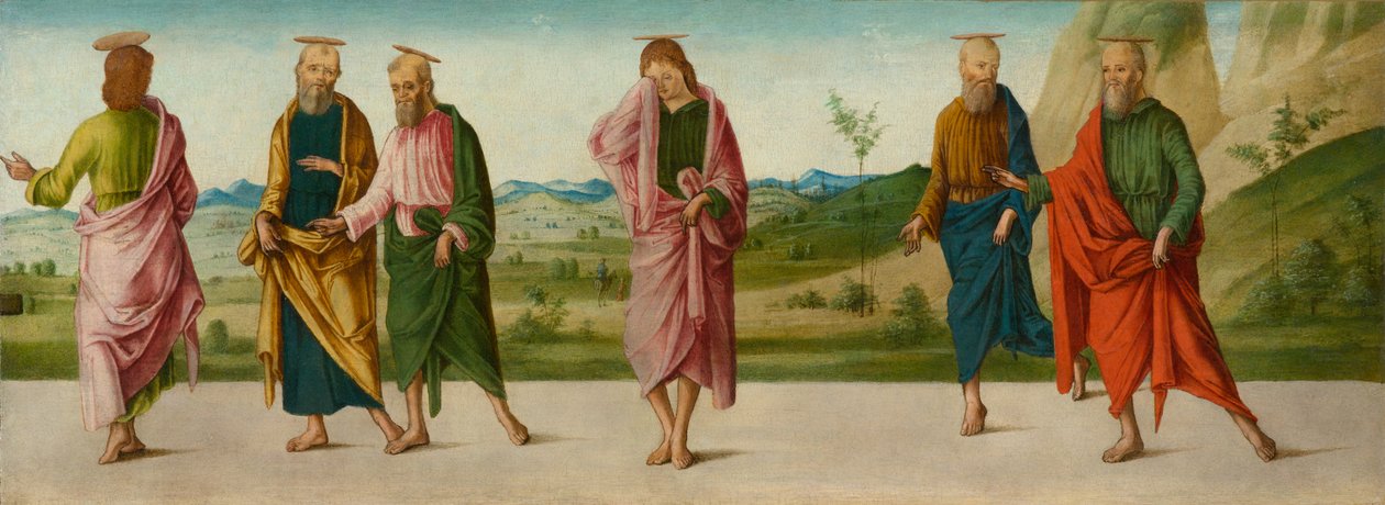 The Miracle of the Catafalque (paneeli C), noin 1500-1506 (tempera paneelissa) tekijältä Lorenzo Costa