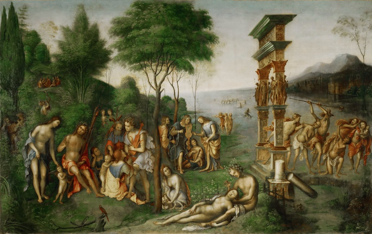 Comuksen hallituskausi, vuosien 1506 ja 1511 välillä. tekijältä Lorenzo Costa