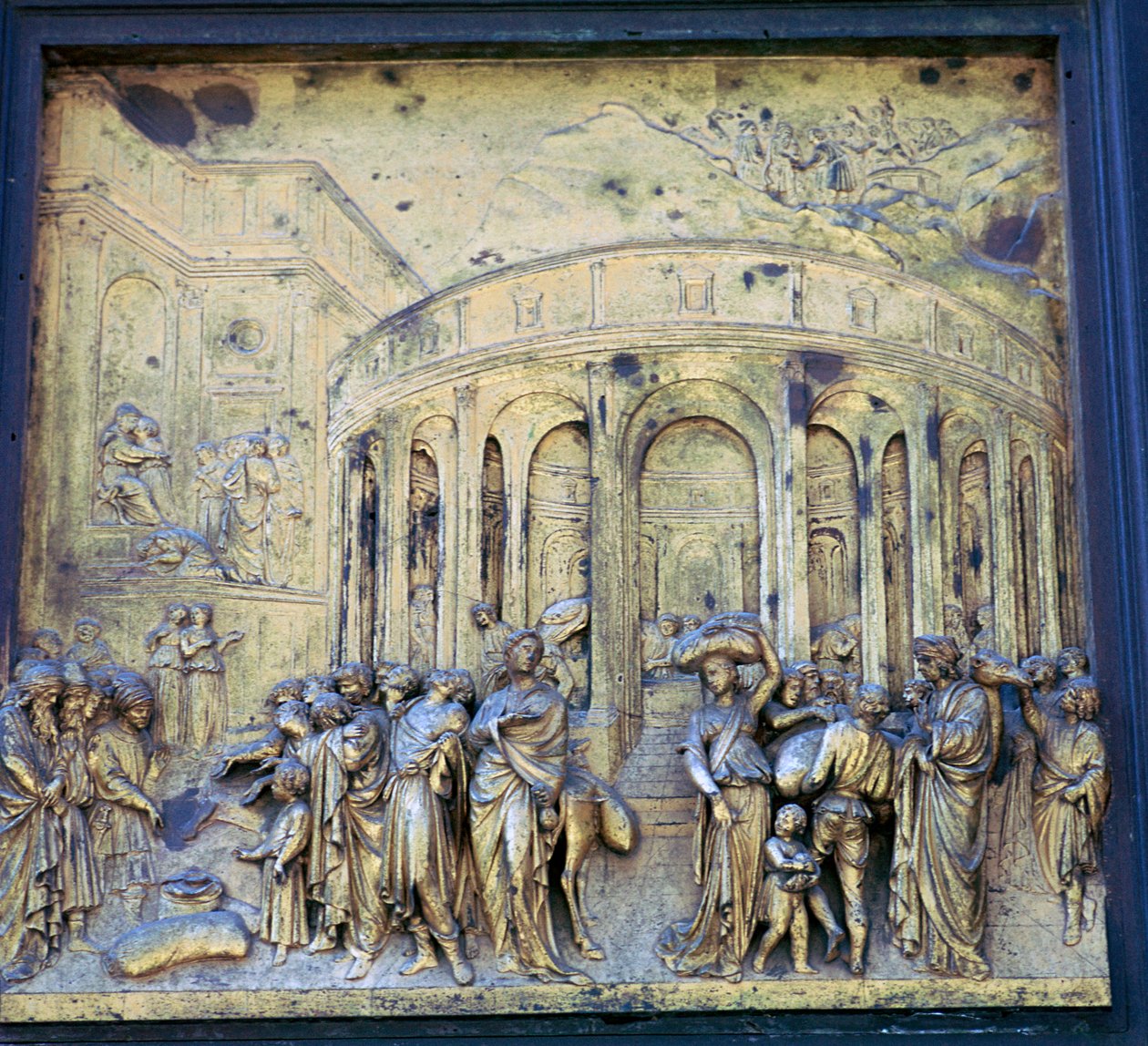Yksityiskohta Paratiisin ovista, 1400-luku tekijältä Lorenzo Ghiberti