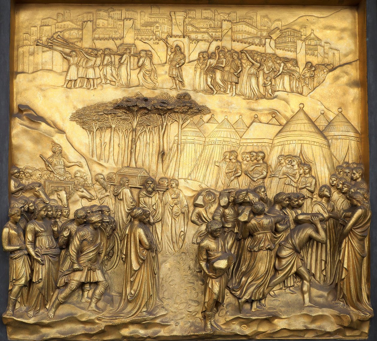 Relief The Downfall of Jericho, Port of Paradise of the Baptistery of San Giovanni,..., 2015 (kuva) tekijältä Lorenzo Ghiberti