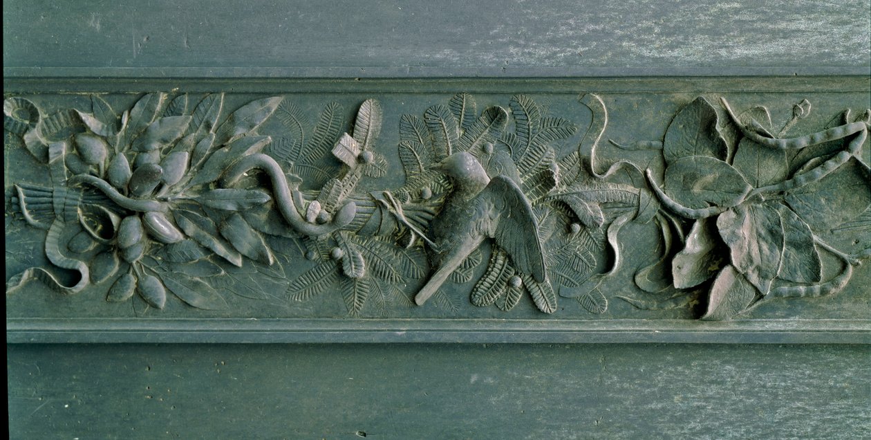 Veistetty kehys, yksityiskohta pohjoisportista. Matalareliefinen pronssi tekijältä Lorenzo Ghiberti