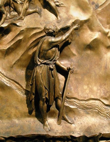 Kainin ja Abelin tarina, Kainin yksityiskohta, alkuperäinen paneeli kastekappelin East Doorsista tekijältä Lorenzo Ghiberti