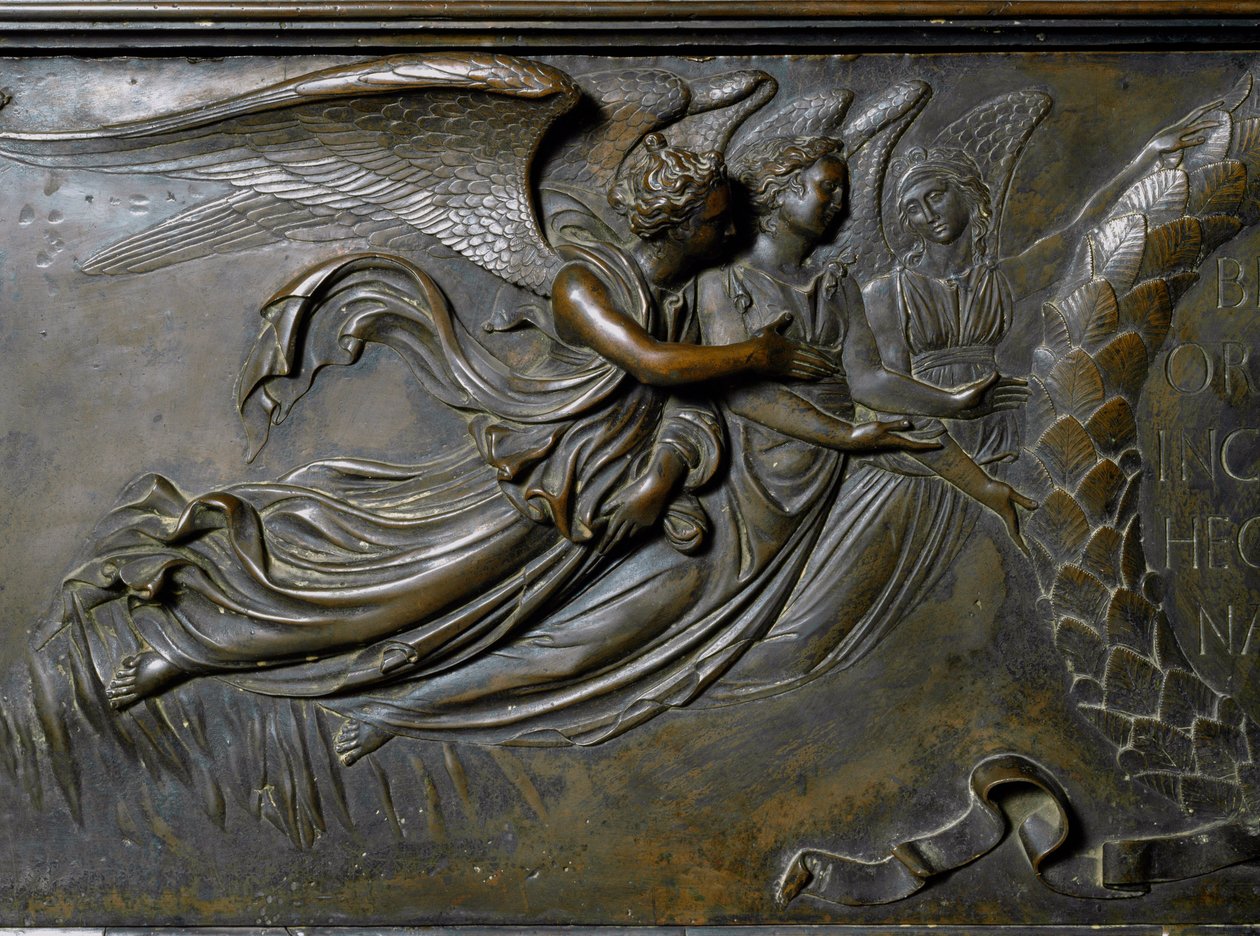 Kaksi enkeliä, yksityiskohta Pyhän Zenobin reliikkialtaasta. (Pronssireliefi, 1432-1442). tekijältä Lorenzo Ghiberti