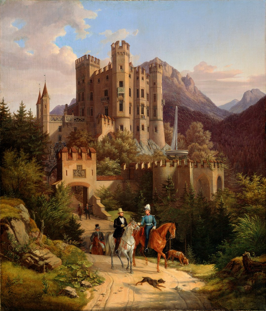 Kruununprinssi Maximilian ratsastaa Hohenschwangaussa, 1838-1839. tekijältä Lorenzo II Quaglio