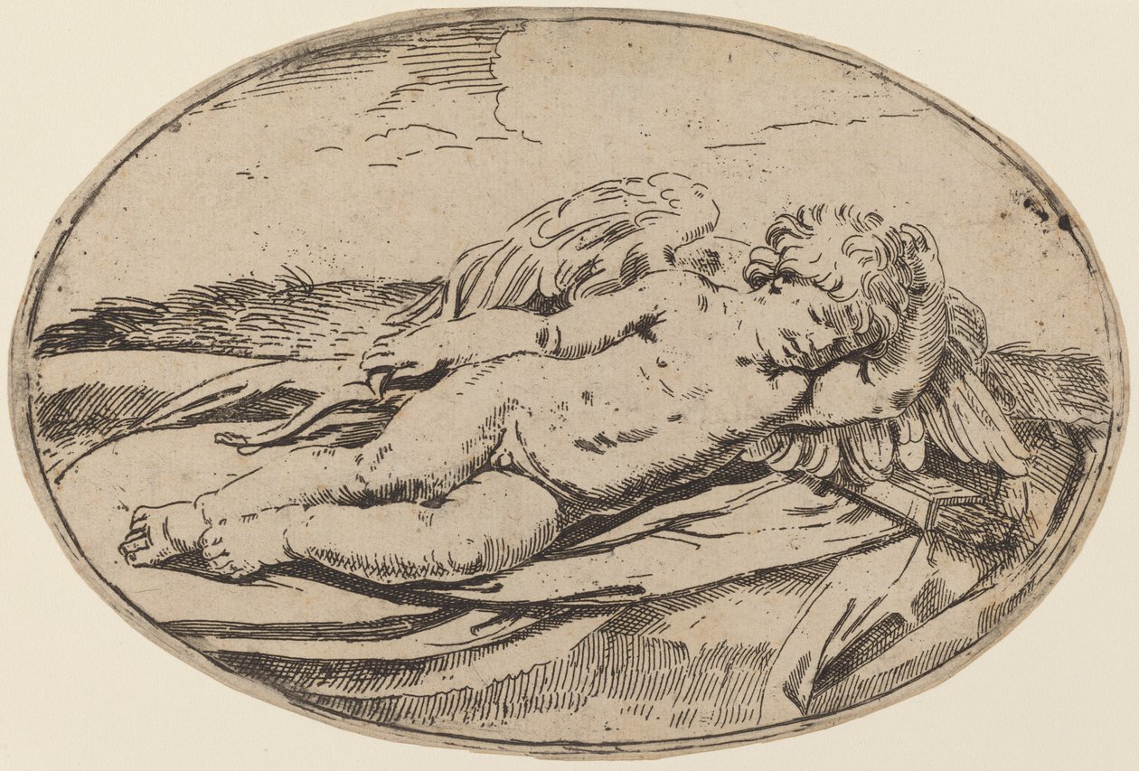Nukkuva Amor tekijältä Lorenzo Loli after Guido Reni