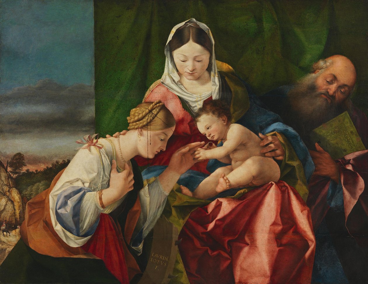 Pyhän Katariinan mystinen avioliitto tekijältä Lorenzo Lotto