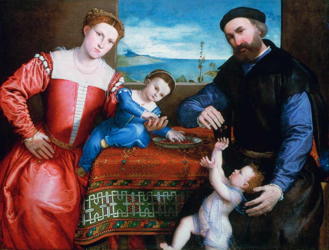"Giovanni della Volta vaimonsa ja lastensa kanssa", c1547 tekijältä Lorenzo Lotto