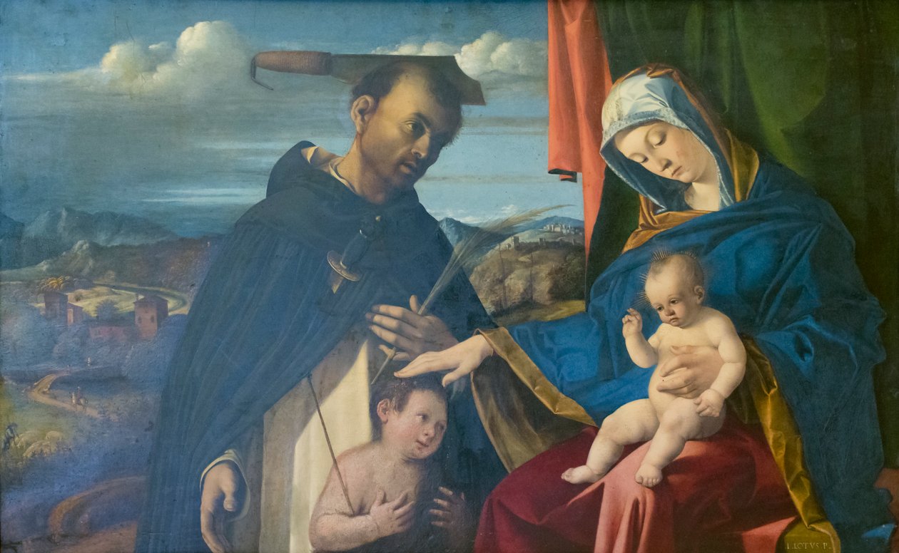 Madonna ja lapsi Pyhän Pietarin marttyyrin kanssa tekijältä Lorenzo Lotto