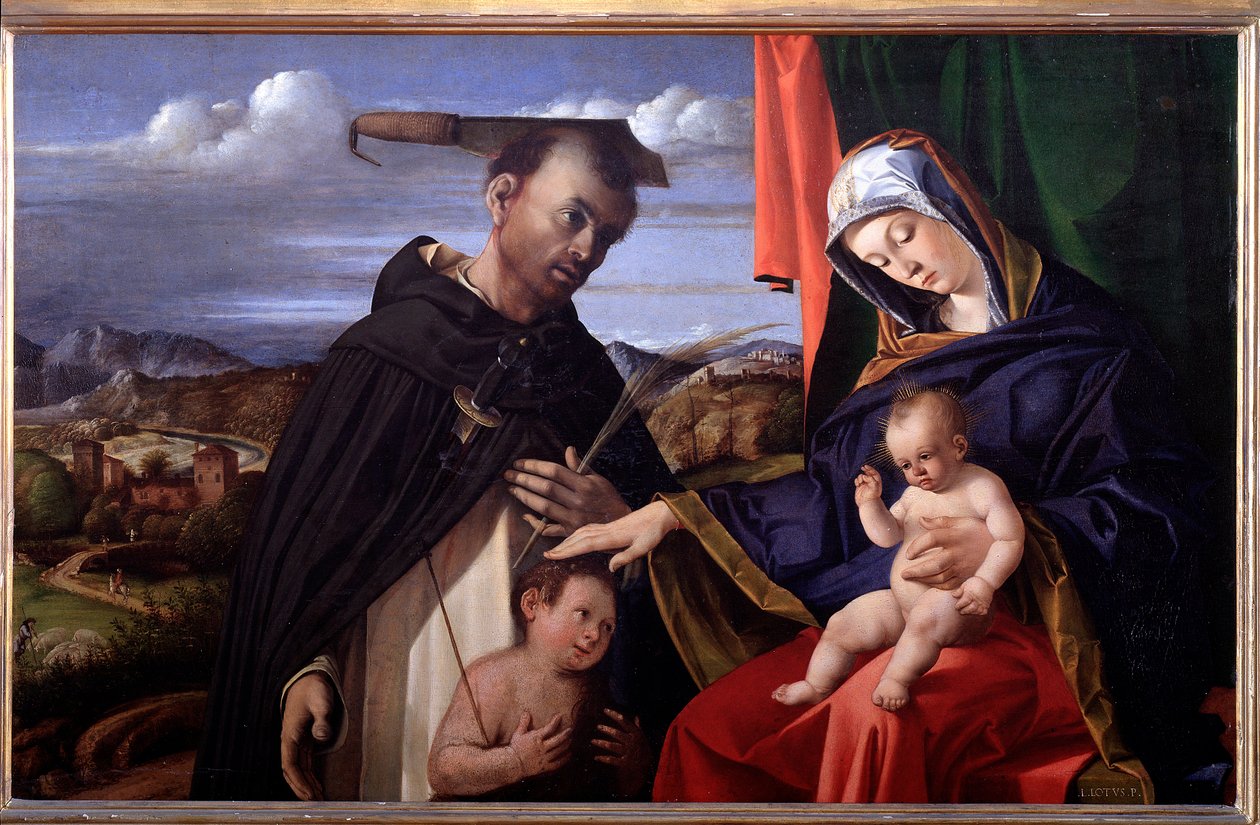 Madonna ja lapsi Veronan Pietarin kanssa tekijältä Lorenzo Lotto
