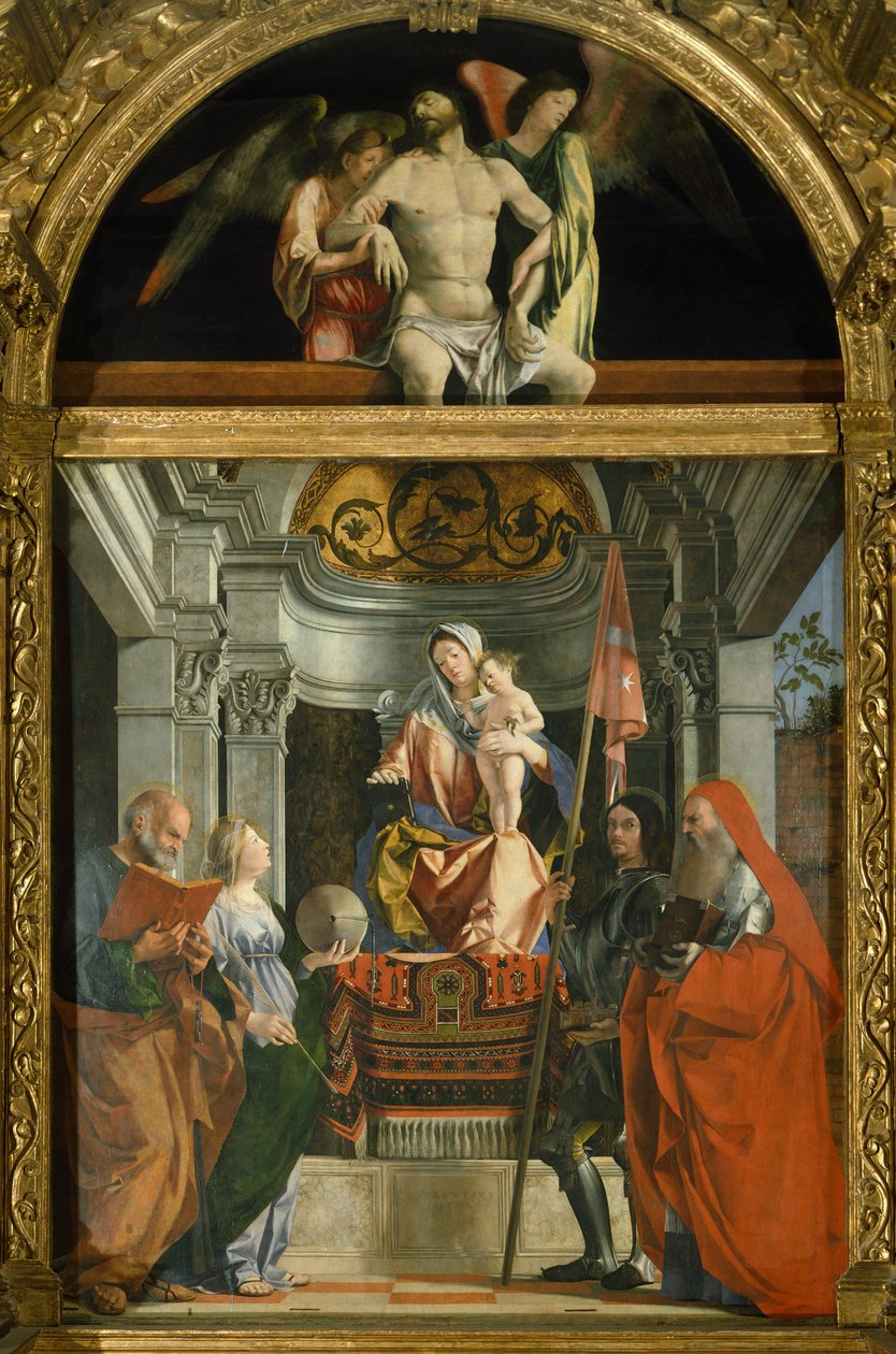 Madonna ja pyhät, Lorenzo Lotto (n. 1480-1556), öljy kankaalle tekijältä Lorenzo Lotto