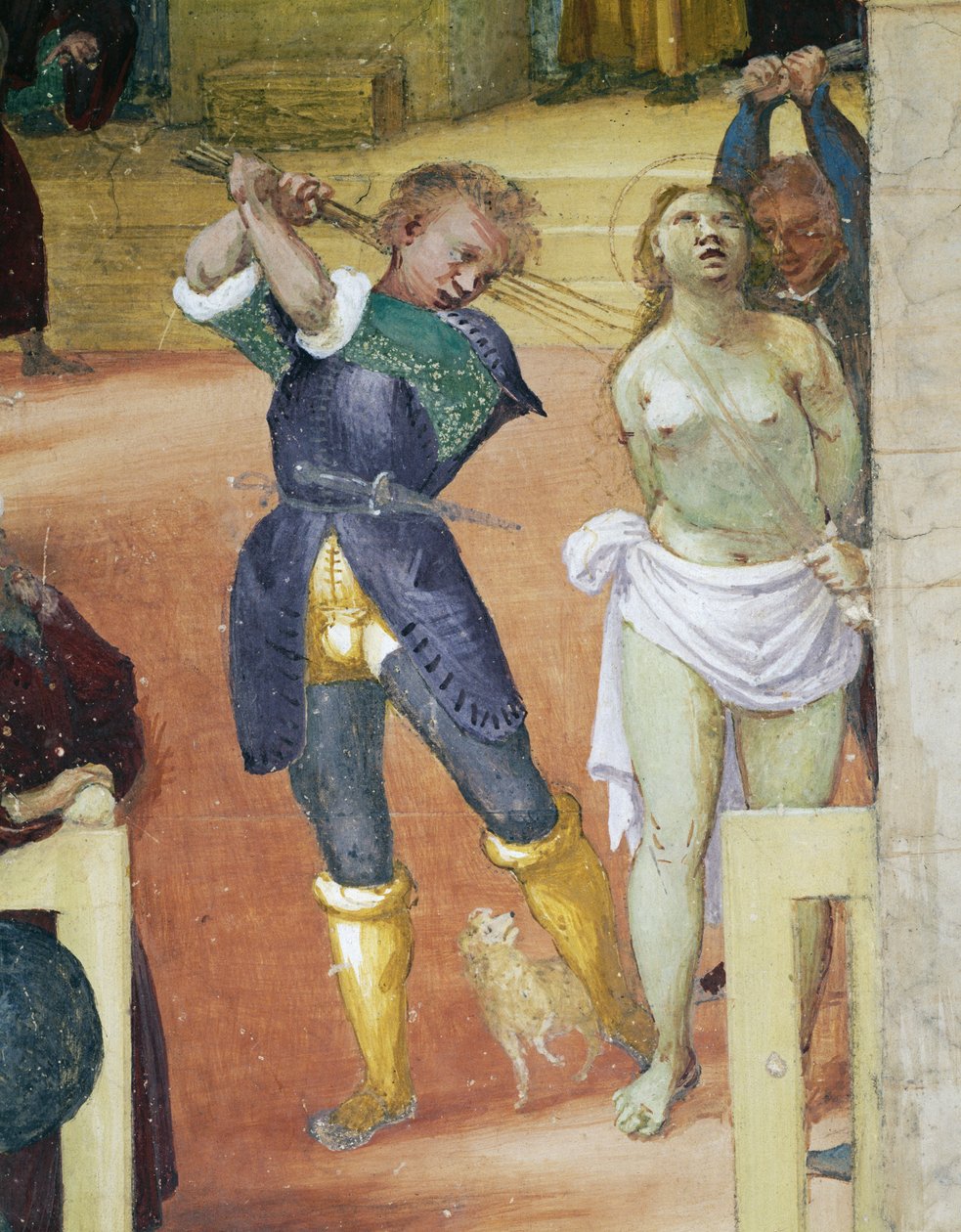 Pyhän Barbaran marttyyrikuolema, yksityiskohta Saint Barbaran tarinoista tekijältä Lorenzo Lotto