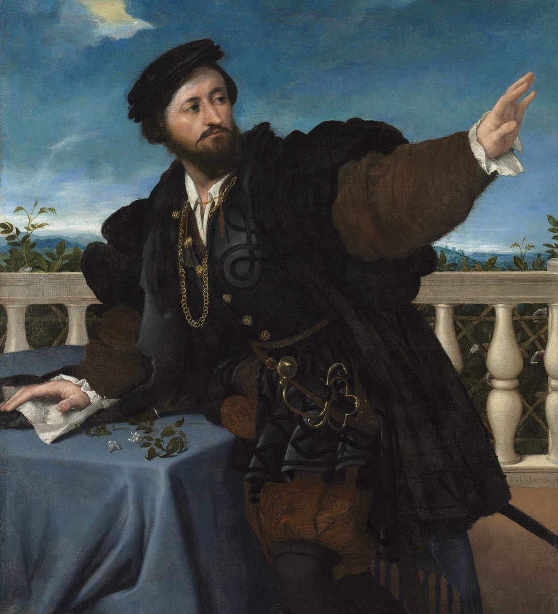 Miehen muotokuva, mahdollisesti Girolamo Rosati, 1533-34 tekijältä Lorenzo Lotto