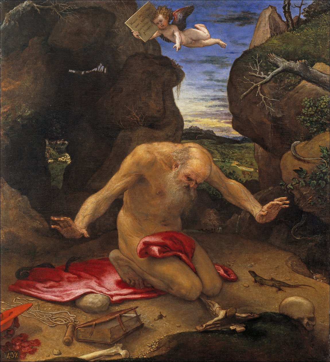 Saint Jerome - Lotto, Lorenzo (1480-1556) - 1546 - Öljy kankaalle - 99x90 - Museo del Prado, Madrid tekijältä Lorenzo Lotto