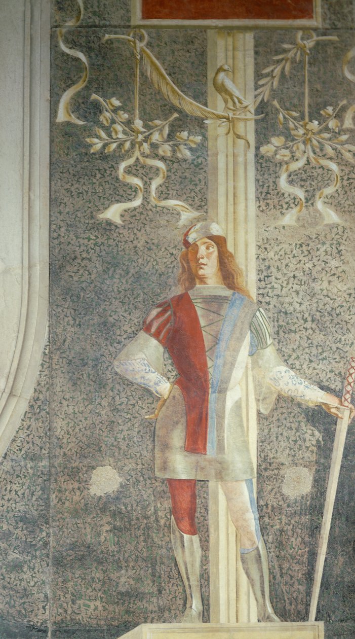 Senaattori Augustine Onigon hautakivi, Lorenzo Lotto (n. 1480-1556), sivun yksityiskohta, San Nicolon kirkko, Treviso tekijältä Lorenzo Lotto