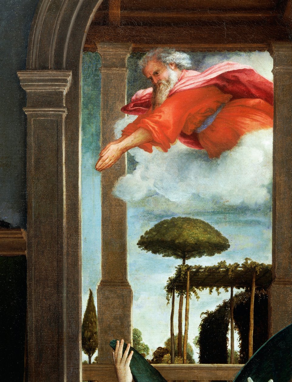 Iankaikkinen isä, yksityiskohta Marian ilmestyksestä, n. 1434, Lorenzo Lotto (1480-1556), öljy kankaalle tekijältä Lorenzo Lotto
