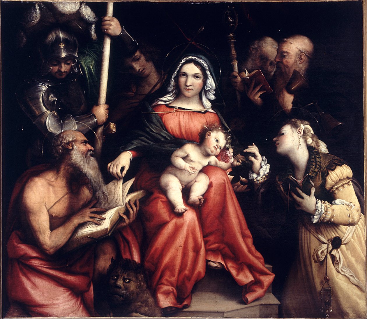 Pyhän Katariinan mystinen häät, 1524. tekijältä Lorenzo Lotto