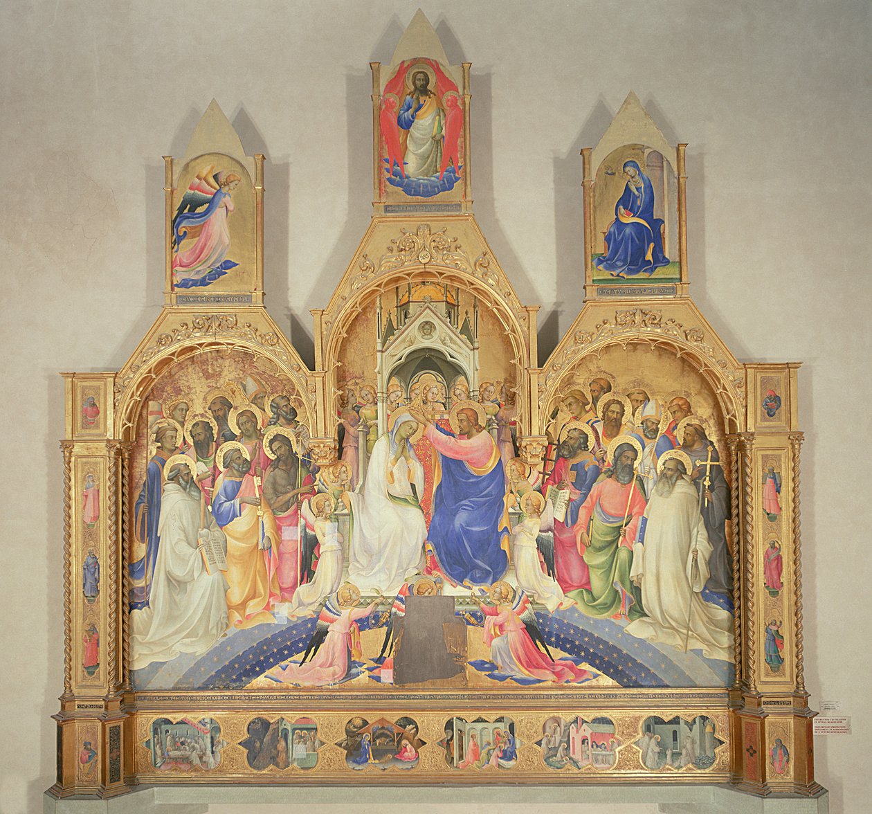 Neitsyt Marian kruunajaiset, 1414 (tempera puulle, kultainen tausta). tekijältä Lorenzo Monaco