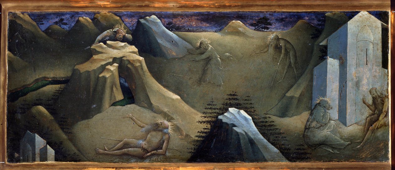 Episodi St Onofrion elämästä tai Lorenzo Monacon (1370-1423) Onuphriuksen maalaus tekijältä Lorenzo Monaco
