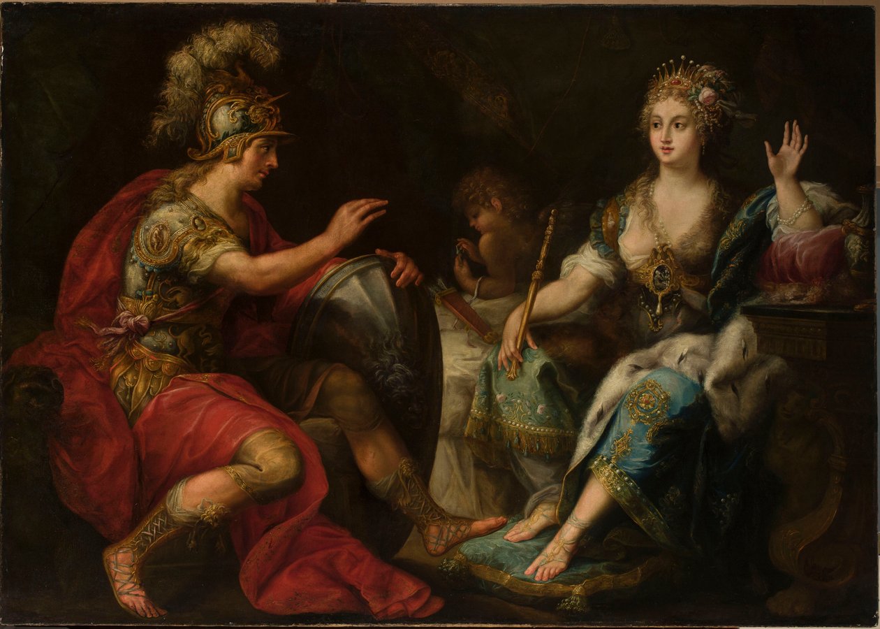 Aeneas ja Dido (öljy kankaalle) tekijältä Lorenzo Pasinelli