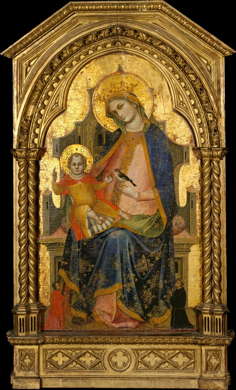 Madonna ja lapsi istuu kahden lahjoittajan kanssa, n. 1360-65. tekijältä Lorenzo Veneziano