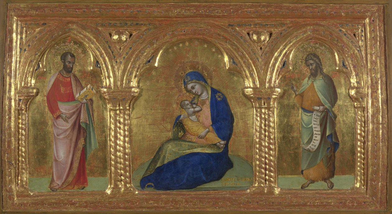 Nöyryyden Madonna pyhien Markuksen ja Johanneksen kanssa, 1365-1370. tekijältä Lorenzo Veneziano