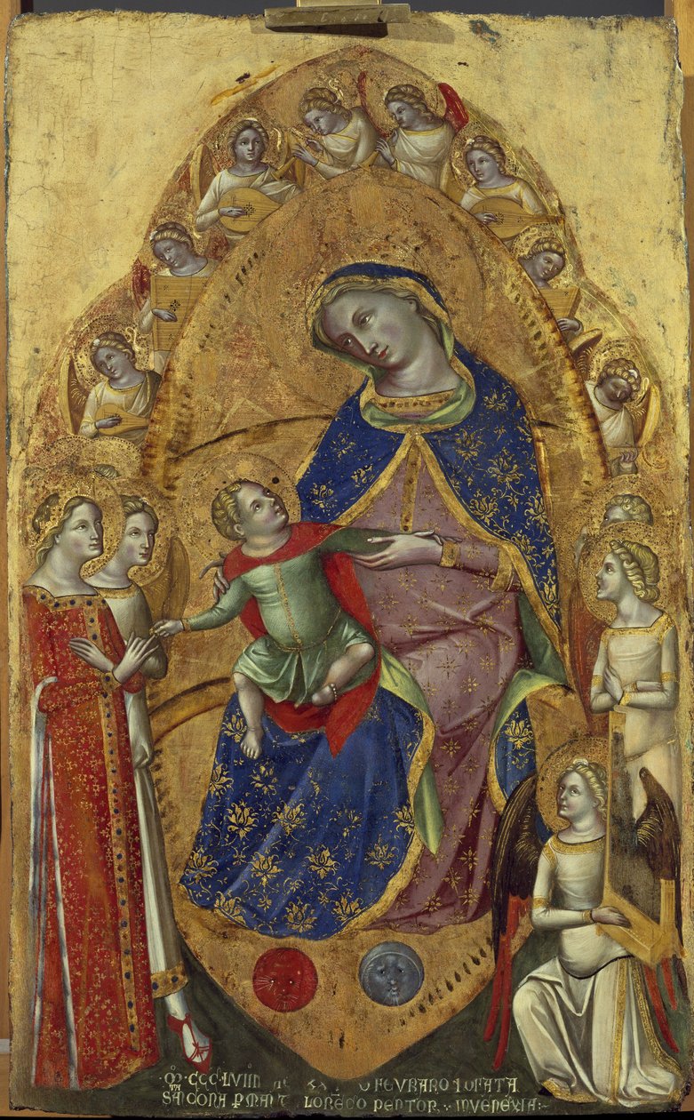 Pyhän Katariinan mystinen häät - tempera puulla tekijältä Lorenzo Veneziano