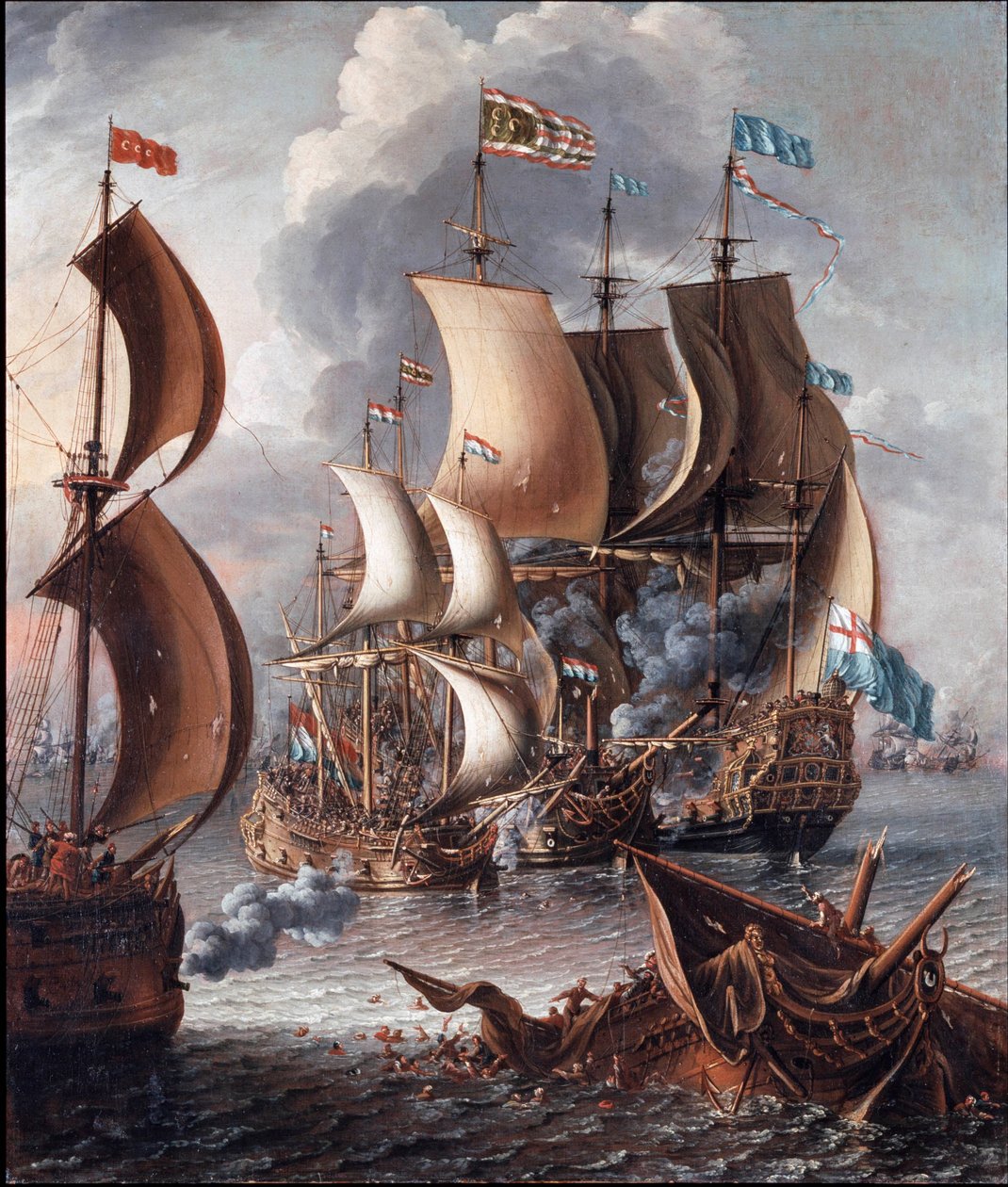 Meritaistelu Barbary Corsairsin kanssa tekijältä Lorenzo a Castro