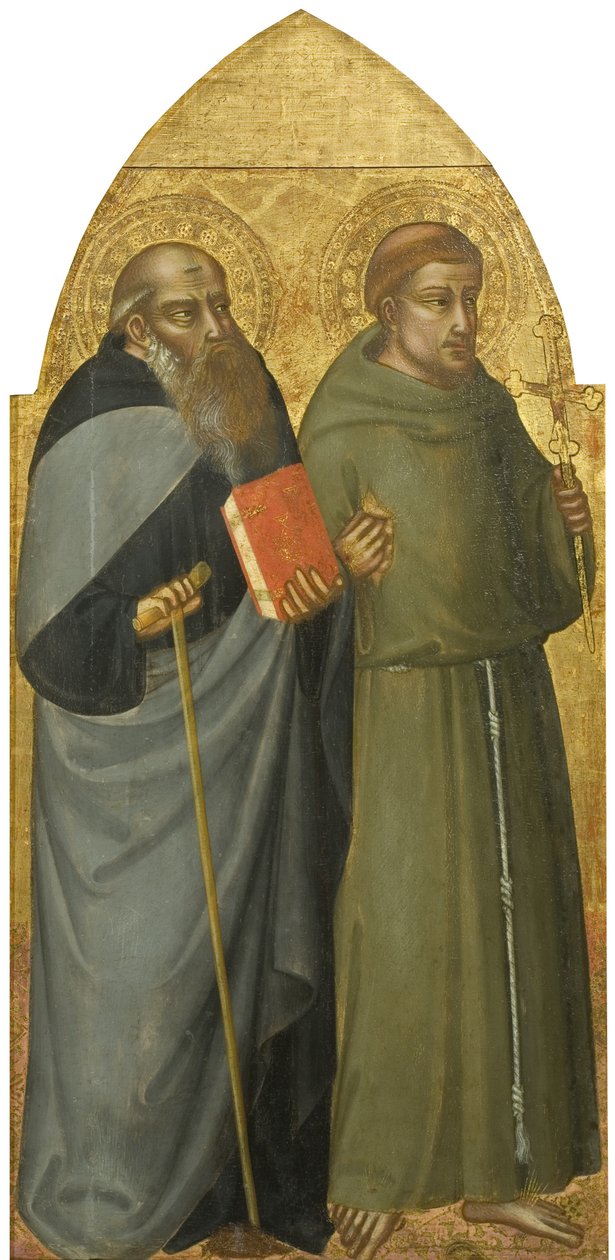 Saints Francis and Anthony Abbot, n. 1400 (tempera & kulta paneelissa, lime) tekijältä Lorenzo di Bicci